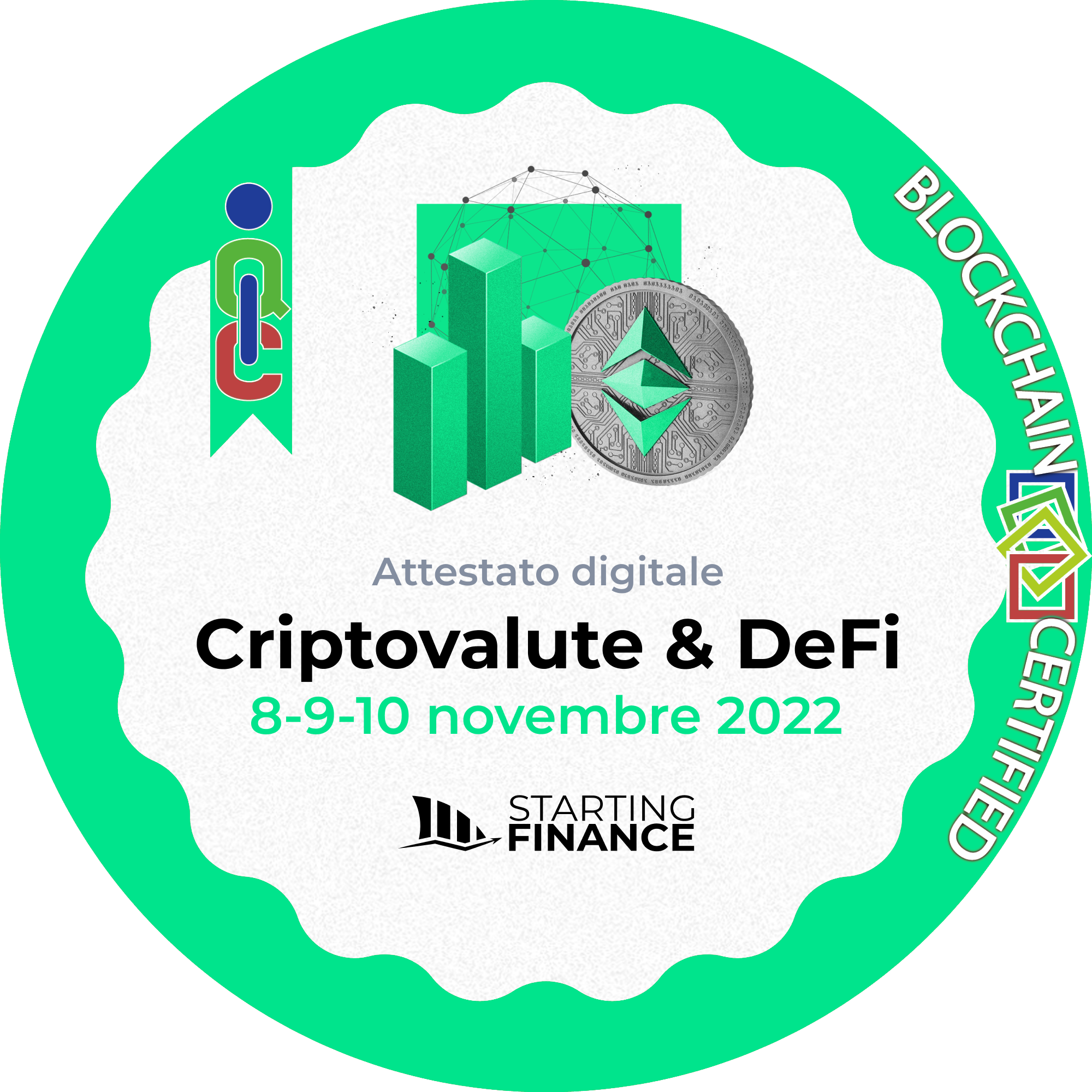 Masterclass Criptovalute & DeFi | Starter | Streaming | 8-9-10 novembre 2022
